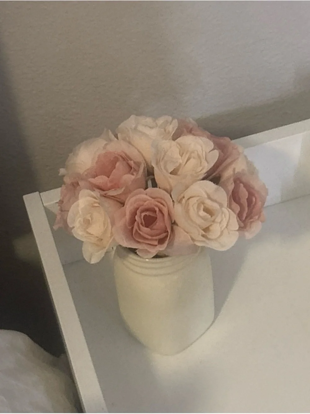Blush & Cream Artificial Rose Bouquet -
